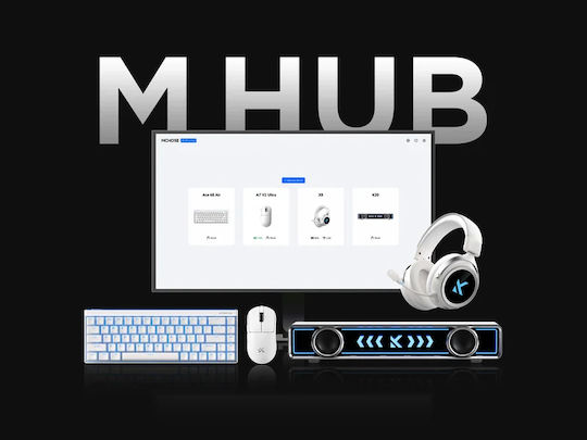 MCHOSE A7 V2 Ultra Ασύρματο Gaming Ποντίκι 42000 DPI Λευκό