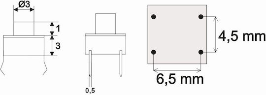 Set 20 Mini Micro-Schalter 12V 0,05A Ø3,5 mm Druckknopf Elektronischer Mikroschalter 6 x 6 x 8 mm Set 20 Stück