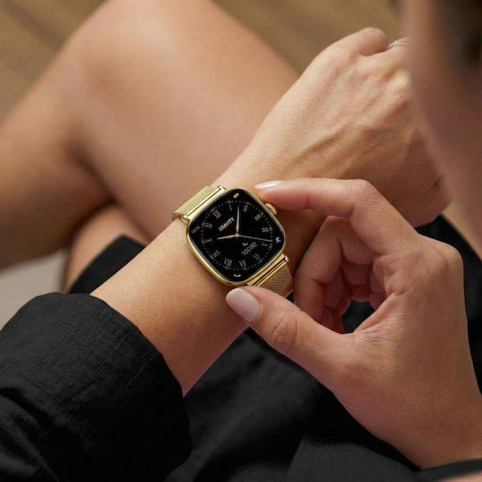 Gravity GT32-1 41mm Smartwatch with Heart Rate Monitor (Golden)
