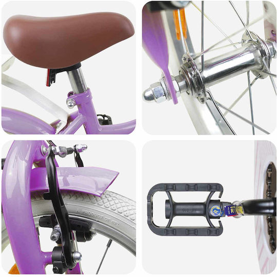 vidaXL 14" Παιδικό Ποδήλατo BMX Μωβ