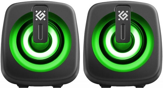 Defender J1 Computerlautsprecher 2.0 mit RGB-Beleuchtung und Leistung 6W Schwarze