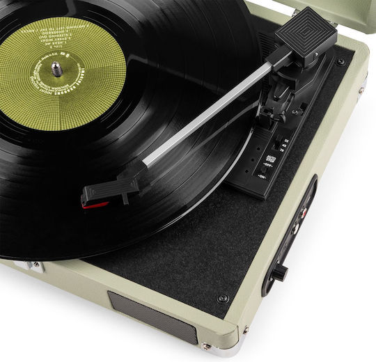 Audizio RP111G 102.037 Βαλιτσάκι Πικάπ με Belt Drive, Προενίσχυση και Ενσωματωμένα Ηχεία Πράσινο / Λαδί