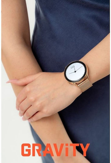 Gravity GT11-7 Smartwatch 45mm cu Pulsometru (Rose Gold)