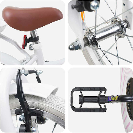 vidaXL 14" Детско Колело BMX Бяло