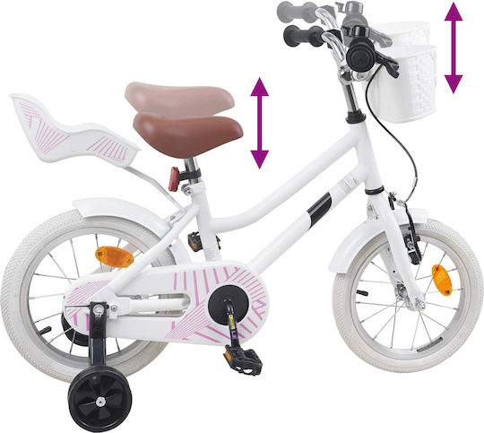 vidaXL 12" Детско Колело BMX Бяло