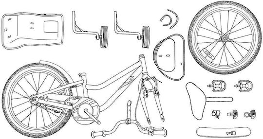 vidaXL 12" Детско Колело BMX Бяло
