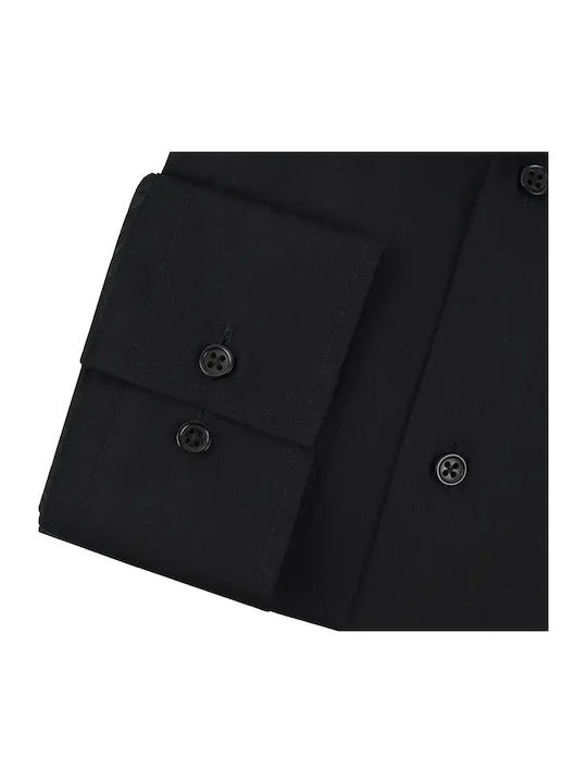 Long Sleeve Shirt in Narrow Fit Black