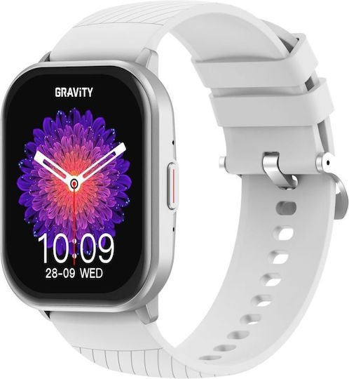 Gravity GT43-2 47mm Smartwatch με Παλμογράφο (Gray/Silver)