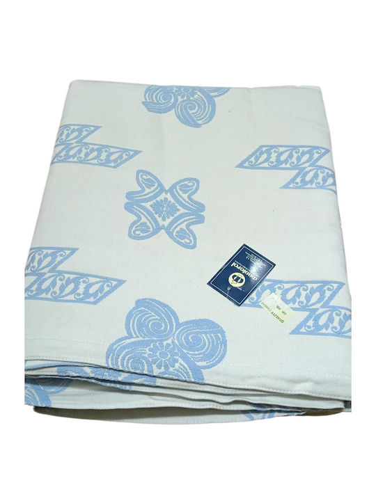 Manterol Casa Albatros Spanish Pique Blanket Double 180x260cm Ecru/Light Blue
