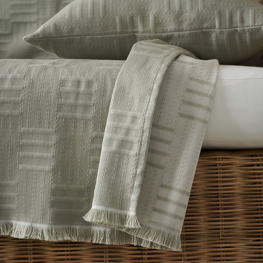 Gofis Home Calyra Four-Seater Sofa Jacquard Throw 180x350cm Smoke Green