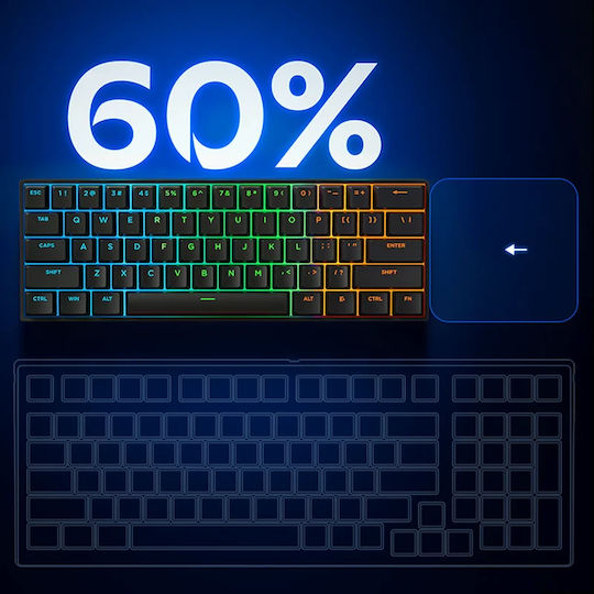 MCHOSE Ace60 Gaming Μηχανικό Πληκτρολόγιο 60% με Magnetic διακόπτες και RGB φωτισμό (Αγγλικό US)