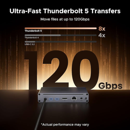 Ugreen U712 USB-C Dockingstation mit DisplayPort Ethernet Grau