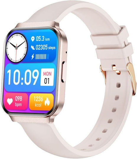 Gravity GT44-3 44mm Smartwatch mit Herzfrequenzsensoren (Rosa)