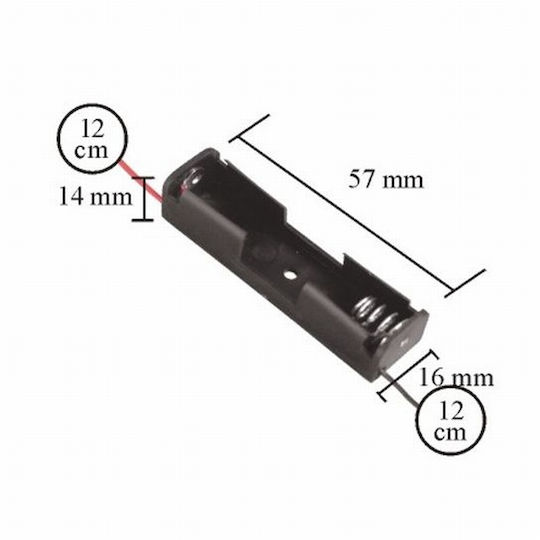 Set 10 Suporturi Pentru Baterii 1 X AA Fire 12 Cm Suport Plastic Pentru Baterii AA Culoare Neagră Set 10 Bucăți