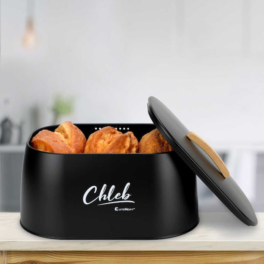 Elitehoff Cutie Pâine cu Capac Inox Gri 34x24x17cm