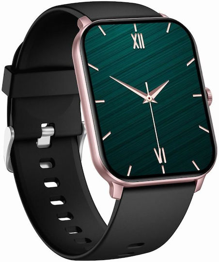 Gravity GT36-3 36mm Smartwatch με Παλμογράφο (Rose Gold Black Pink)