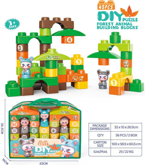 Educational Building Blocks Construction Set DIY for 3+ Years 45 Pieces