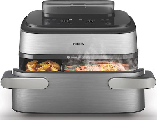 Philips Air Fryer 9.5lt Ασημί NA565/02
