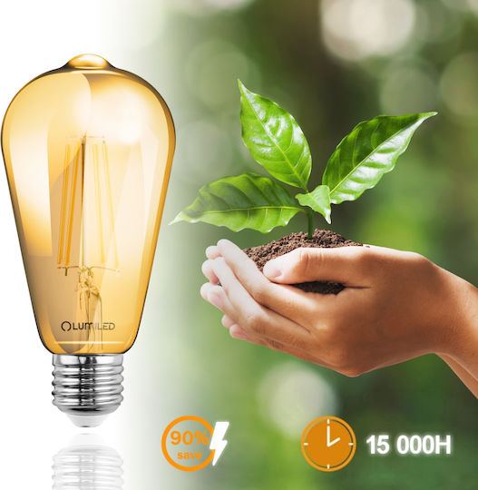 Lumiled Bec LED 6W Pentru Bază De Bec E27 și Formă ST64 Alb Cald 660 Lumen