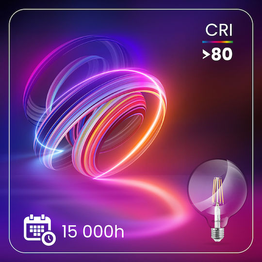 Lumiled Λάμπα LED 8W για Ντουί E27 και Σχήμα G95 Θερμό Λευκό 880lm