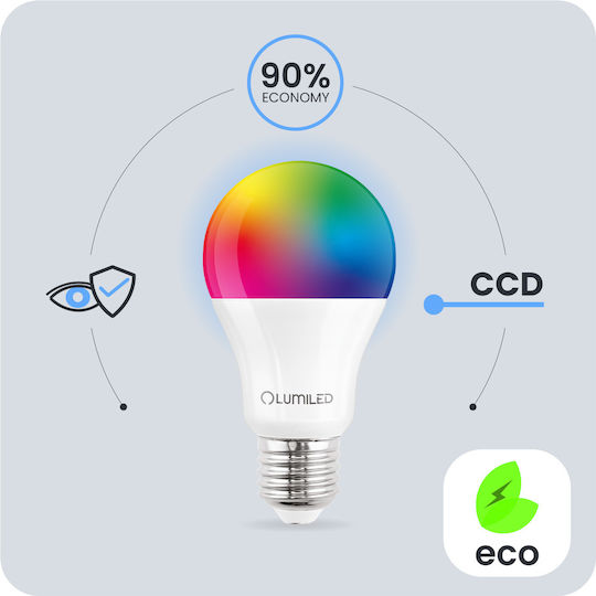 Lumiled Λάμπα LED 9W για Ντουί E27 και Σχήμα A60 Ψυχρό Λευκό 806lm Dimmable