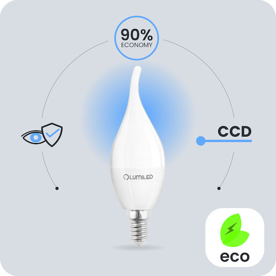 Lumiled LED Glühbirnen 5W für E14 Fassung und Form BA35 Naturweiß 470lm 6 Stück