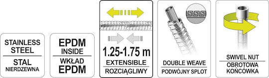 Fala Furtun de Duș Extensibil 1.25-1.7m 75650
