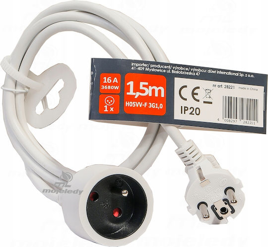 Duwi Единично Гнездо с Кабел 1.5м