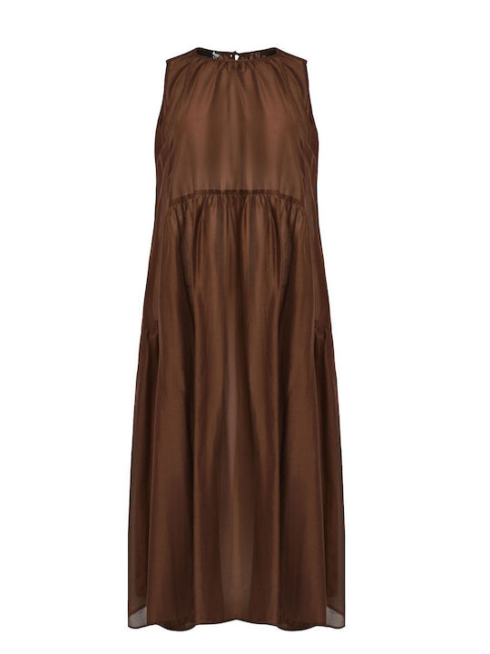 Rochii De Vară Pentru Femei Maxi Rochie Cu Volane Maro