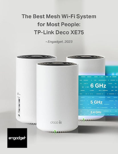 TP-LINK Deco XE75 v3 Zugangspunkt mit Mesh Wi‑Fi 6E Dualband (2,4 & 5 GHz) Doppelter Bausatz