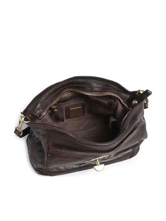 Leder Damen Schultertasche Braun