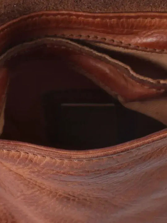 Damen Leder Schultertasche Tabac