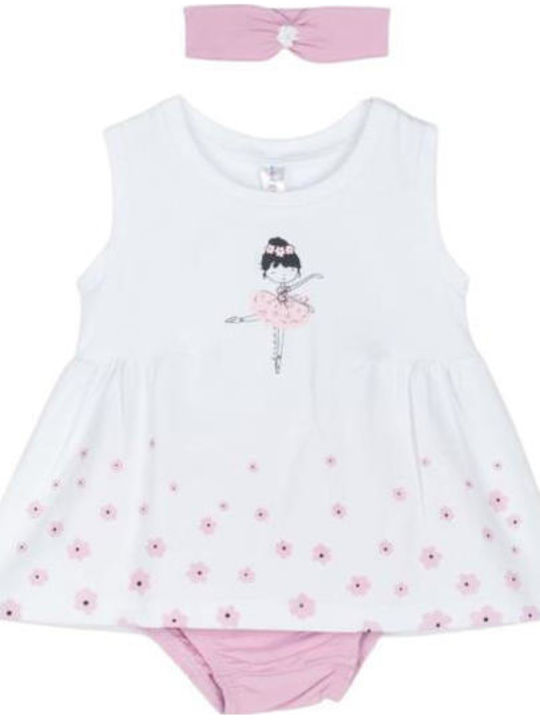 Mädchenkleid Ärmellos Set aus 2 Mit Slip Rosa-koralle