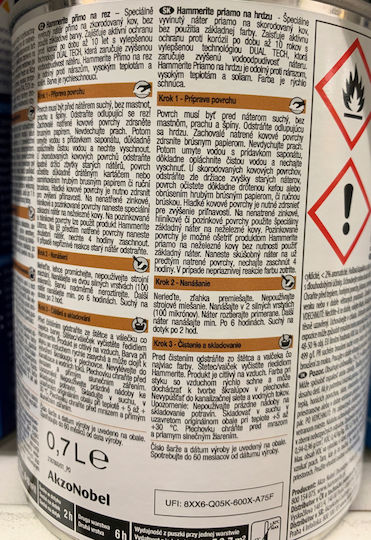 Metal Paint Direct To Rust Black Gloss 0.7 L