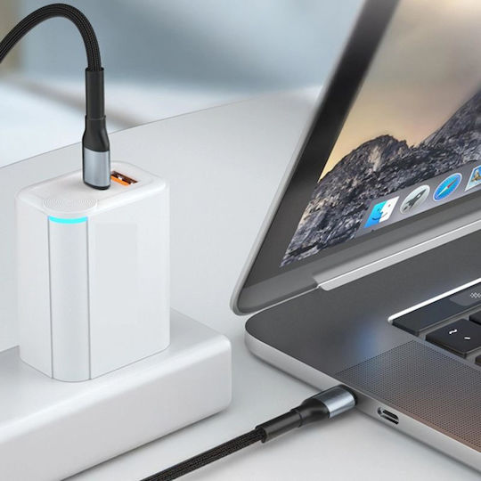3MK Hyper USB 2.0 Кабел USB-C Мъжки - USB-C 100W Захранване (PD) Черен 1м