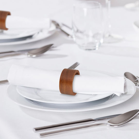 Relaxdays Wooden Brown Napkin Ring 12 Pieces