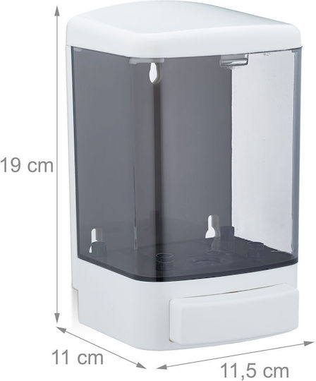 Wall-mounted Soap Dispenser Relaxdays 1000ml White Grey 19x11.5x11cm Set Stickers