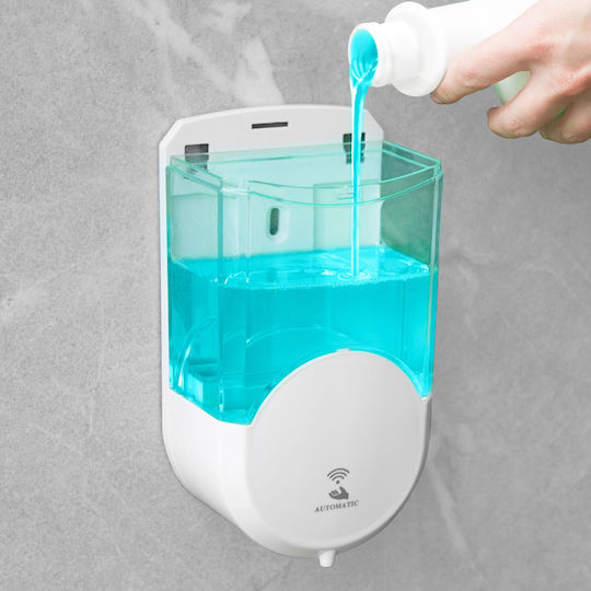 Dozator Automat De Săpun 600ml Senzor Montare Pe Perete Fără Contact Alb