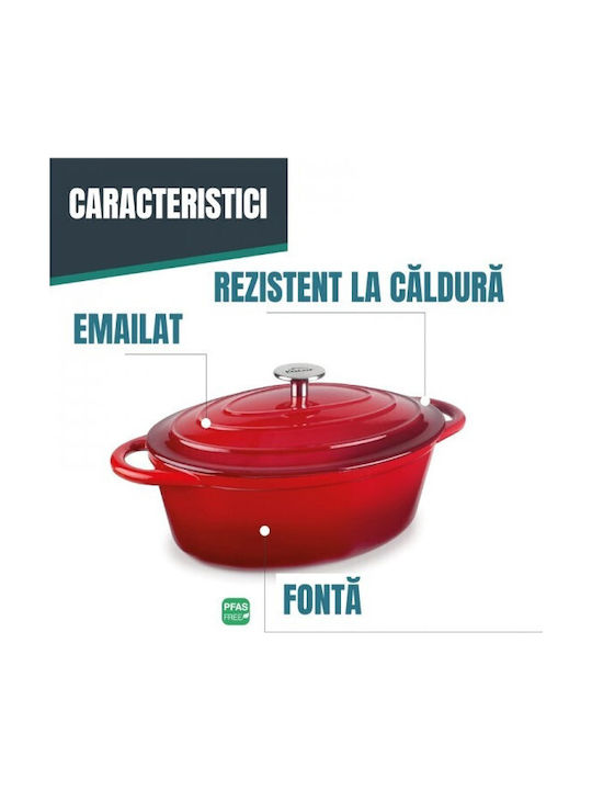 Lacor Niederländische Ofen Oval Gusseisen 3,5lt
