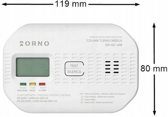 Kohlenmonoxid-Detektor LCD Anzeige Elektrochemischer Sensor Batteriebetrieben