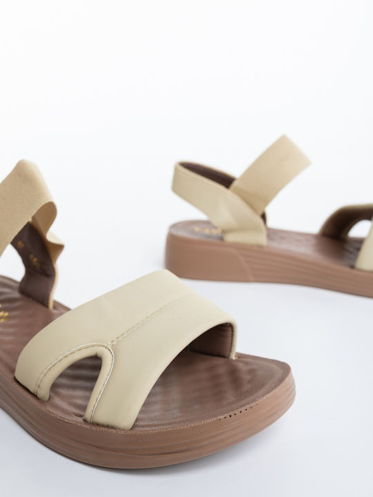 Sandale Casual Damă Din Piele Galbene