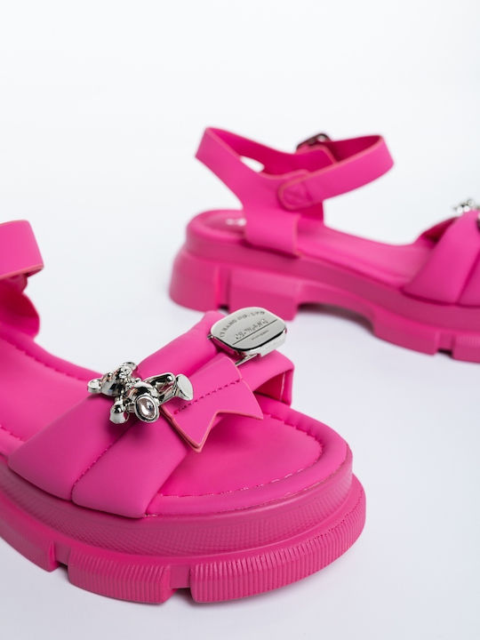 Sandale Casual Damă Din Piele Fuchsia