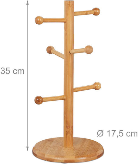 Relaxdays Hölzener Becherständer 35x17,5x17,5cm Braun