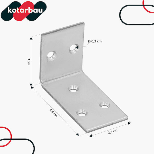Kotarbau Σύνδεσμος για Πέργκολα από Ατσάλι 4.5x3cm 25τμχ