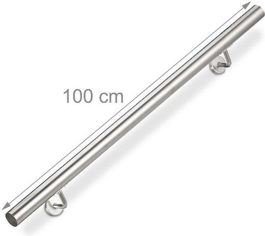 Relaxdays Balustradă Extensibilă Din Oțel Inoxidabil Periat 12.5x7.5x100 Cm Set Complet