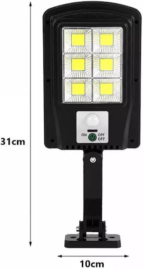 Set of 6 Wall Mounted Solar Lights Cold White 6500K with Motion Sensor and Photocell IP65
