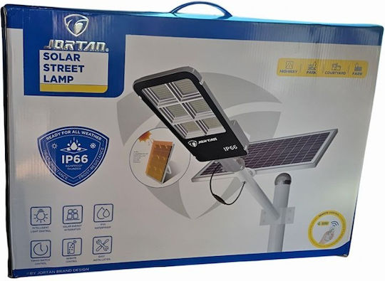Jortan Ηλιακό Φωτιστικό Δρόμου 200W Ψυχρό Λευκό 6500K με Αισθητήρα Κίνησης, Φωτοκύτταρο και Τηλεχειριστήριο IP66 39.5x21x5εκ.