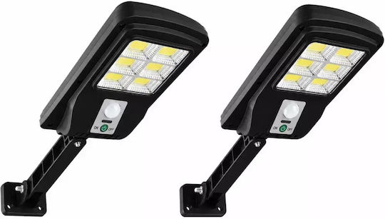 Set of 6 Wall Mounted Solar Lights Cold White 6500K with Motion Sensor and Photocell IP65