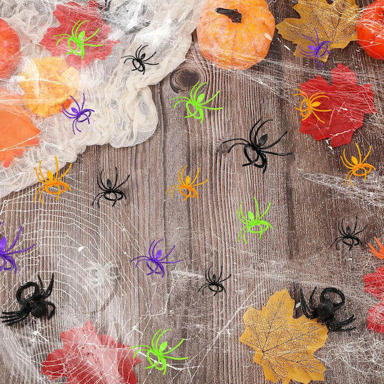Karnevalsaccessoires Schwarze Spinne für Halloween aus Kunststoff 120 Stück