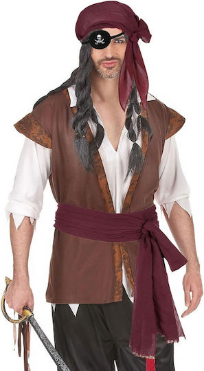 Piraten Kostüm Zubehör Set Bandana Gürtel Augenklappe Komplett Halloween